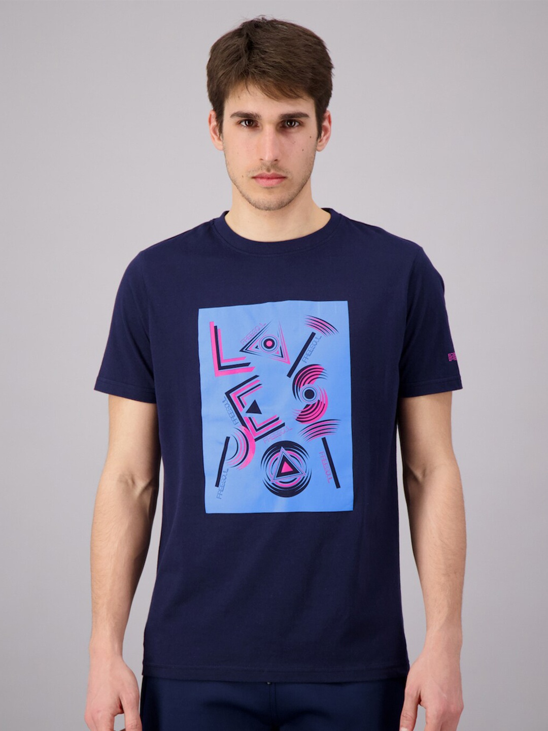 

FREESOUL Men Blue Printed T-shirt
