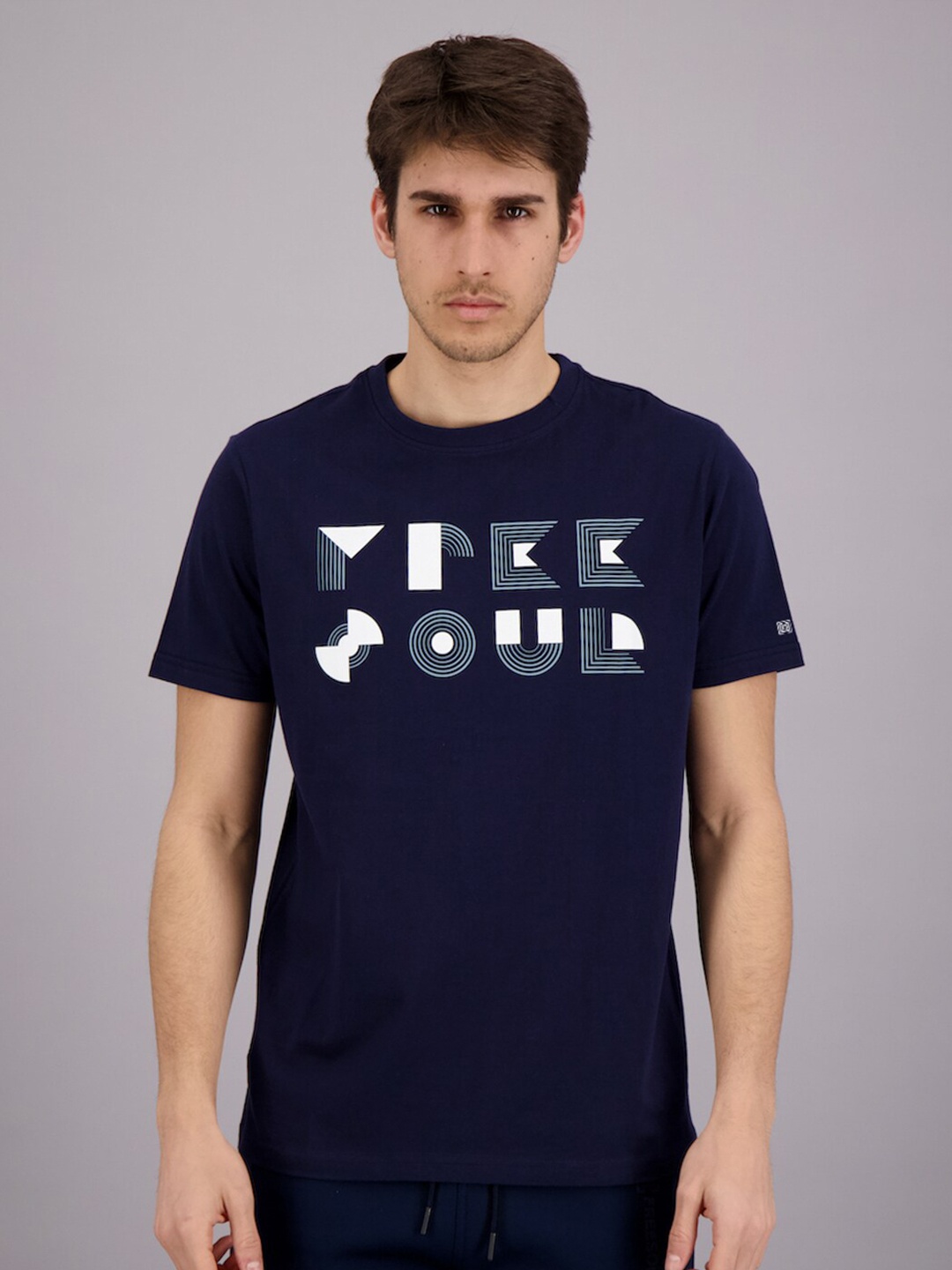 

FREESOUL Men Blue Typography Printed T-shirt