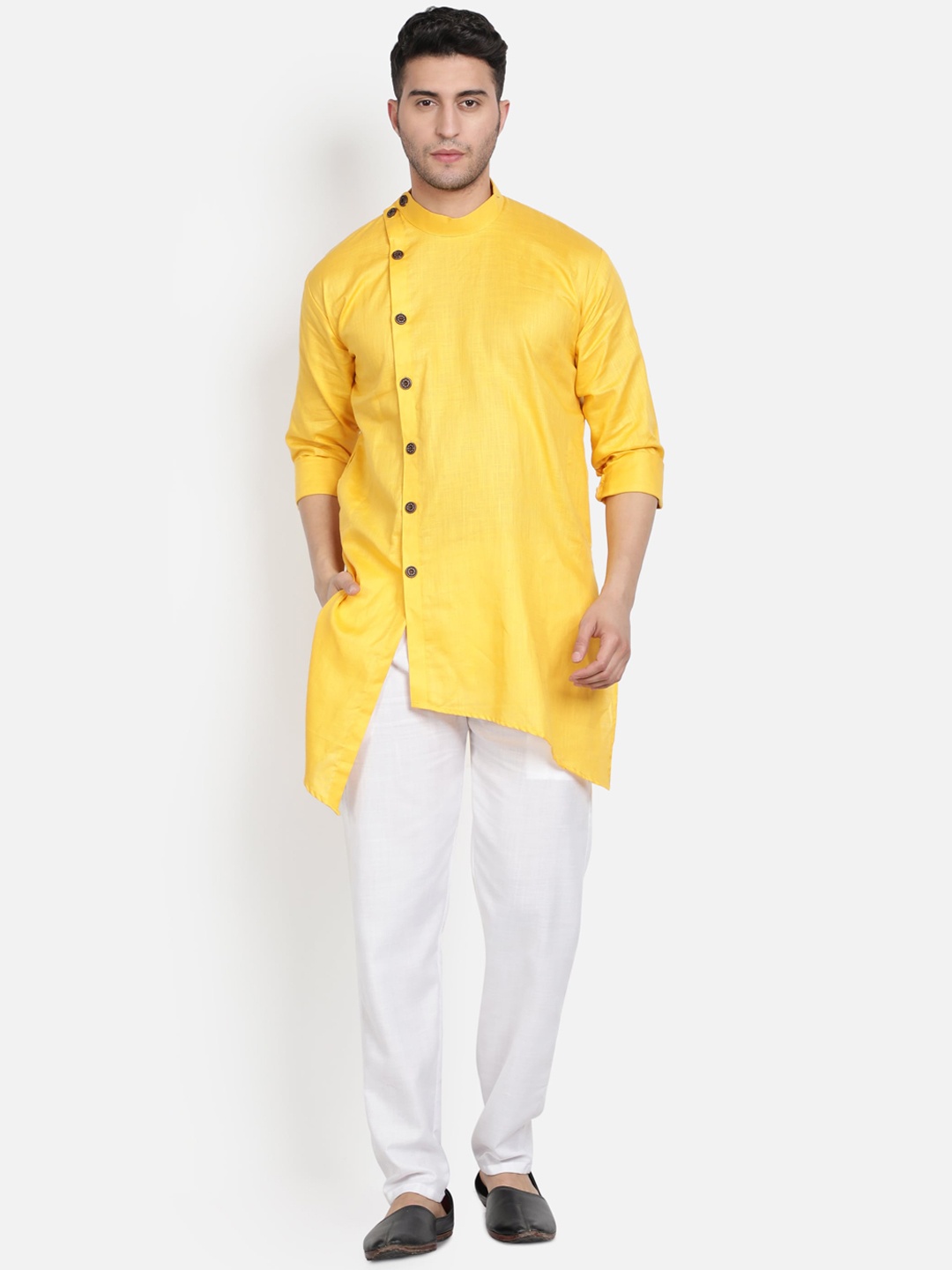 

Armaan Ethnic Men Yellow Pure Cotton Kurta with Pyjamas