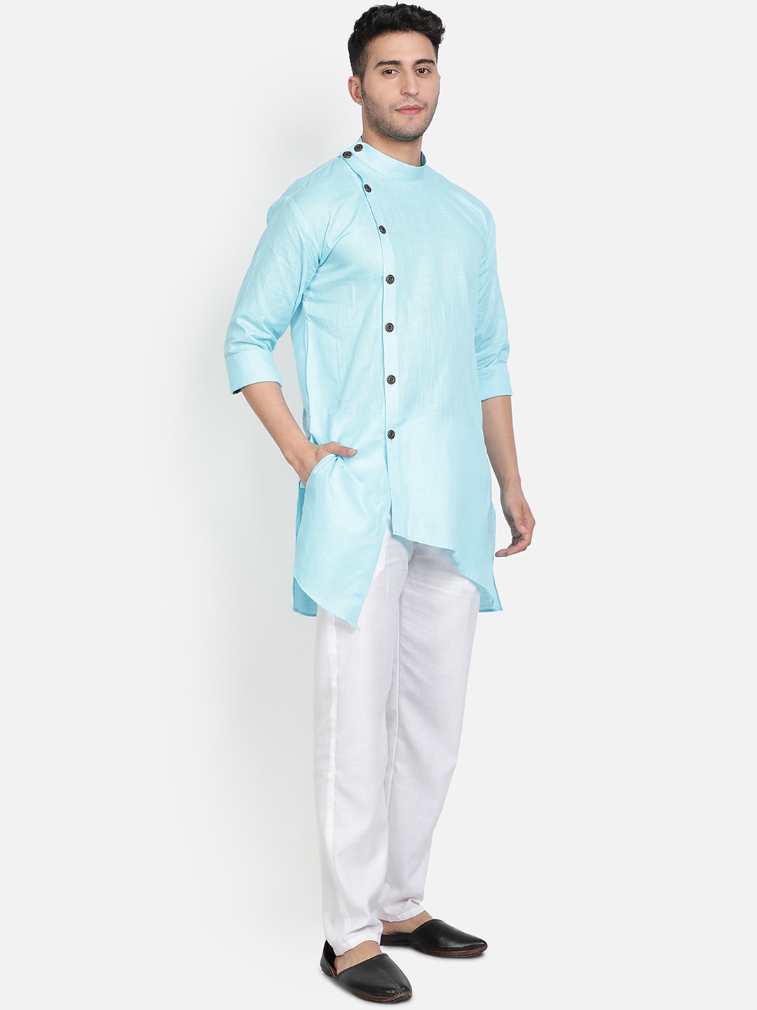 

Armaan Ethnic Men Blue Pure Cotton Kurta with Pyjamas