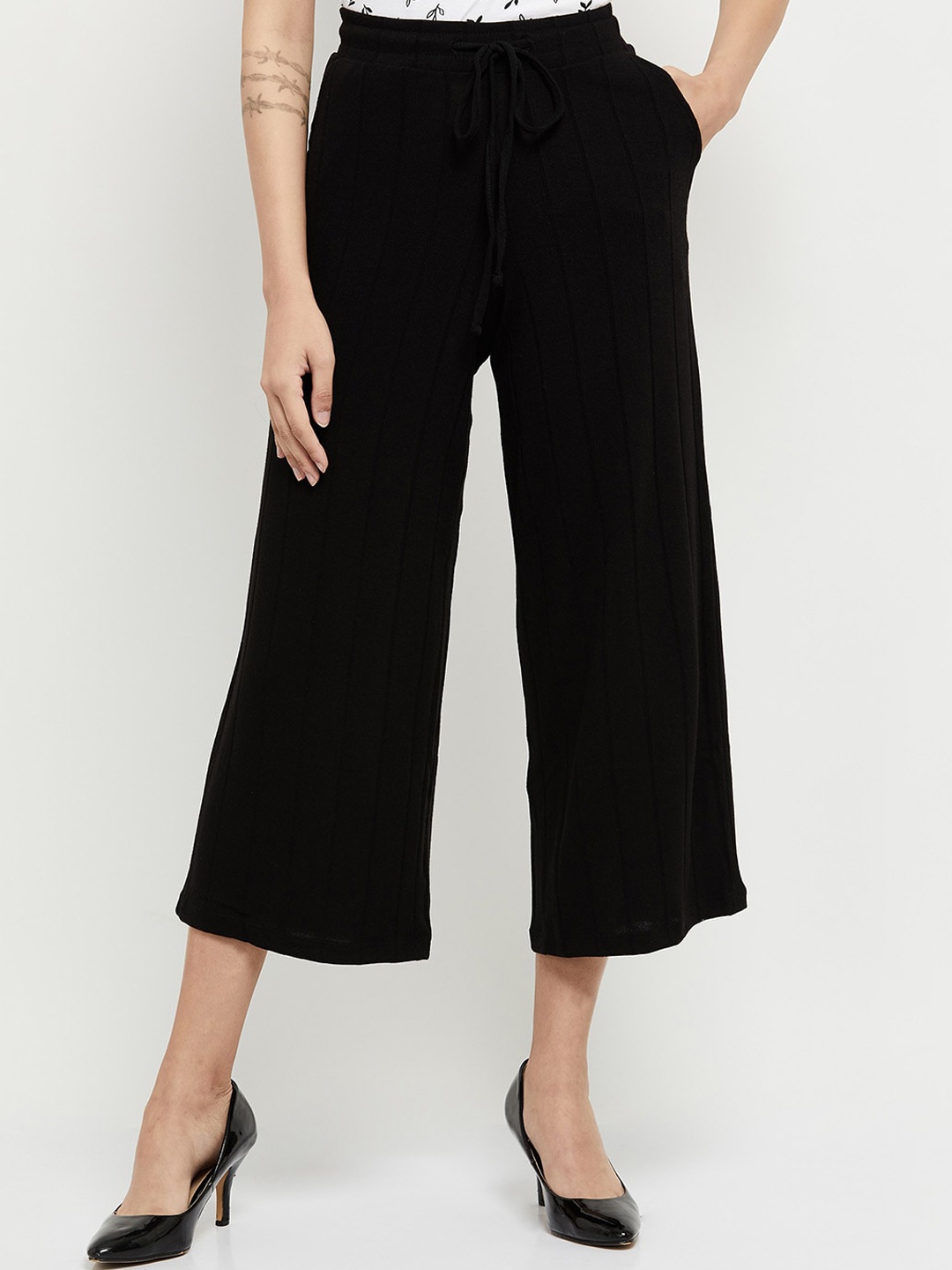 

max Women Black Culottes Trousers