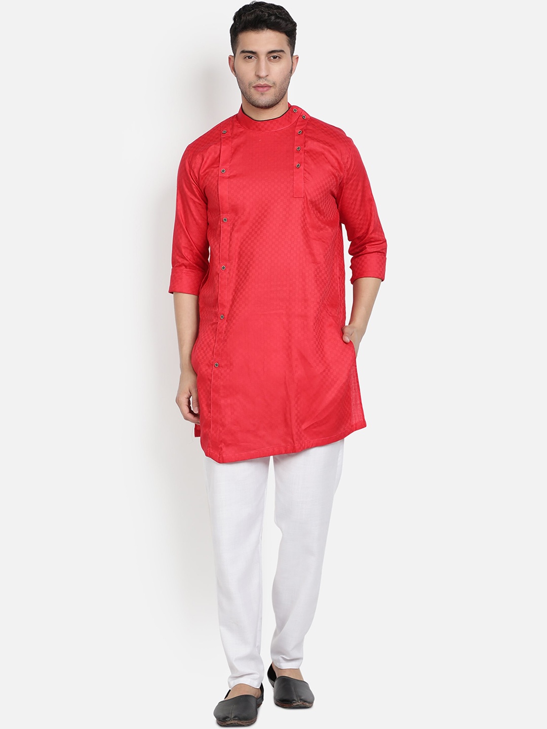 

Armaan Ethnic Men Red Pure Cotton Kurta with Pyjama