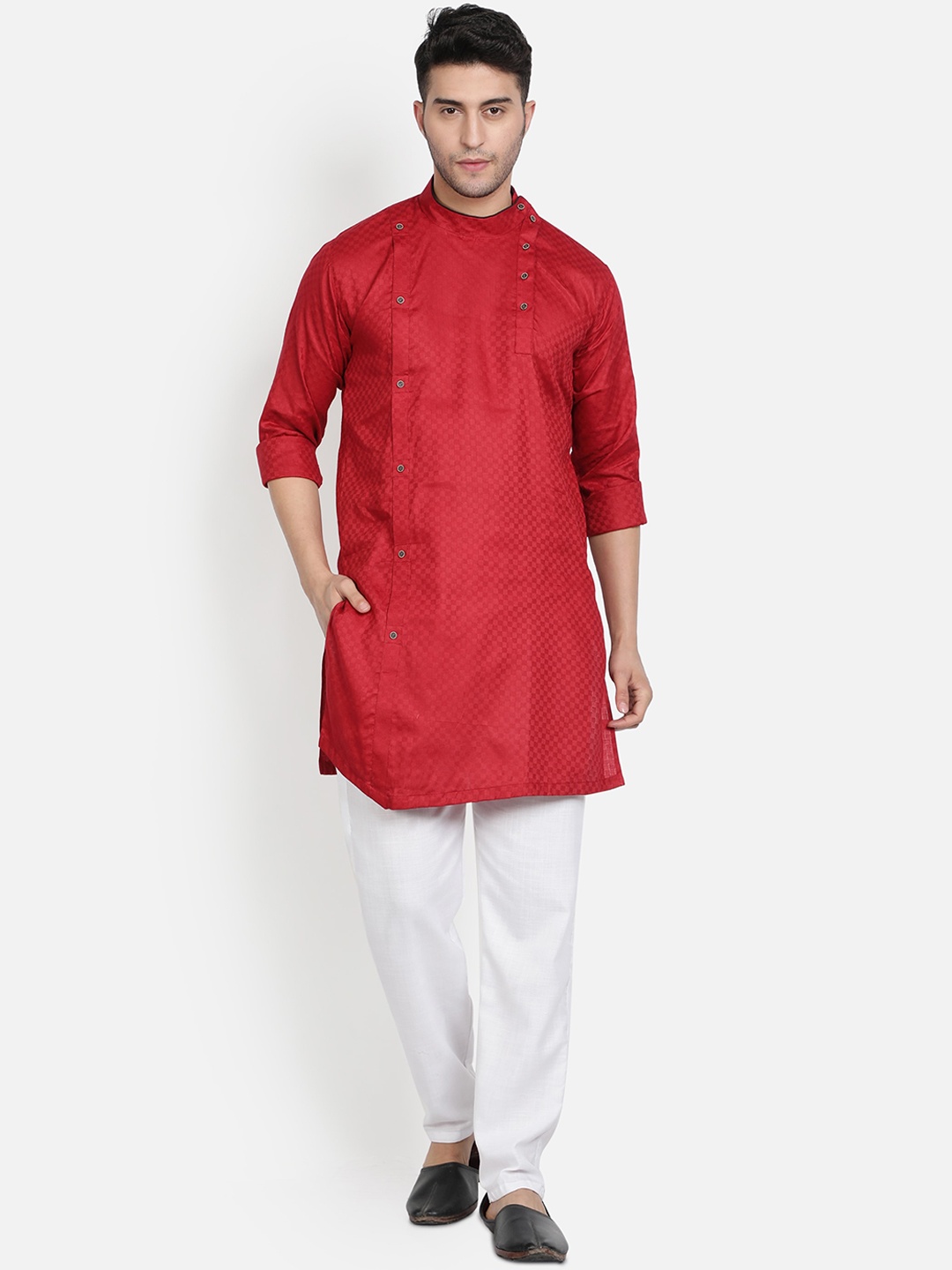 

Armaan Ethnic Men Maroon Pure Cotton Kurta with Pyjama
