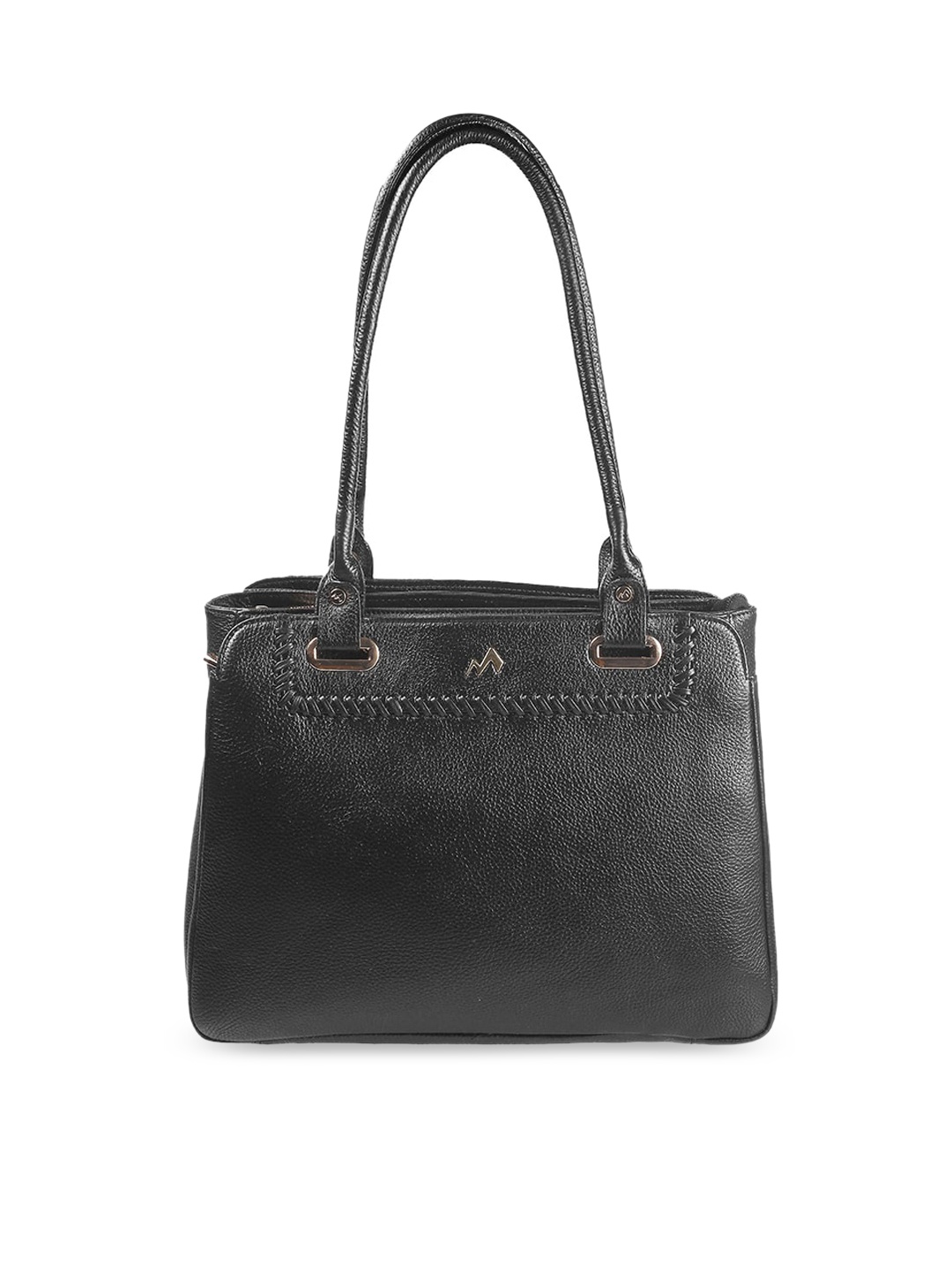 

Metro Black Leather Structured Shoulder Bag