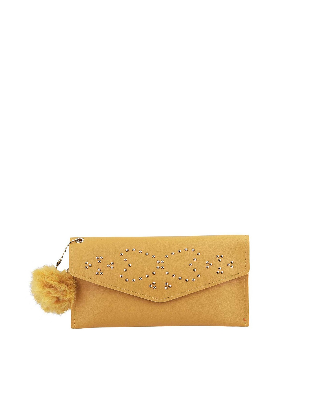 

WALKWAY by Metro Yellow Embellished Envelope Clutch