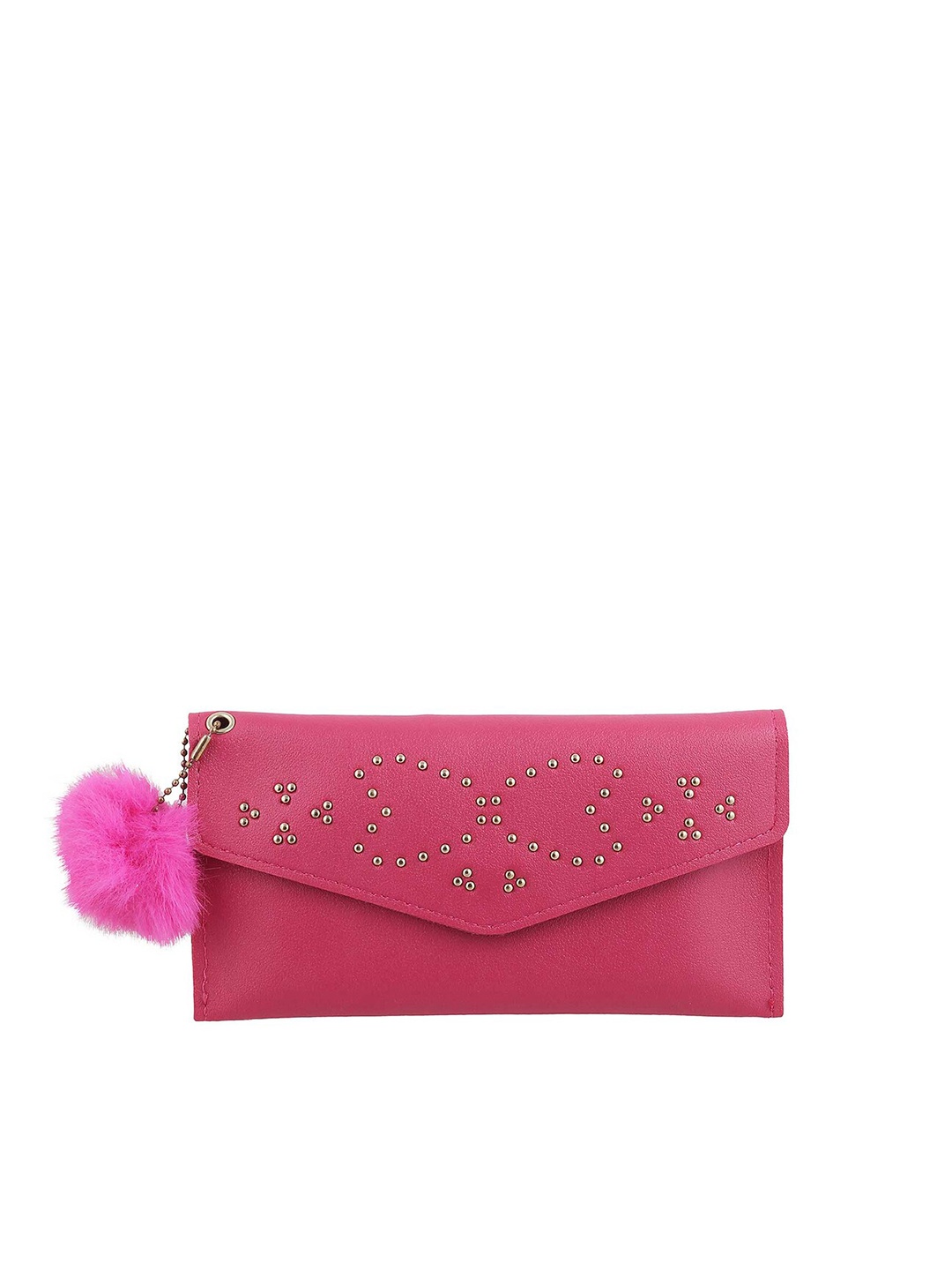 

WALKWAY by Metro Pink Embellished Tasselled Envelope Clutch