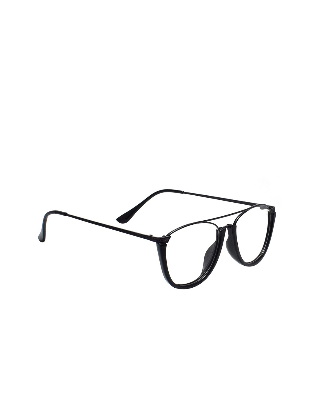 

Peter Jones Eyewear Unisex Black & Transparent Anti Glare Glasses Full Rim Square Frames