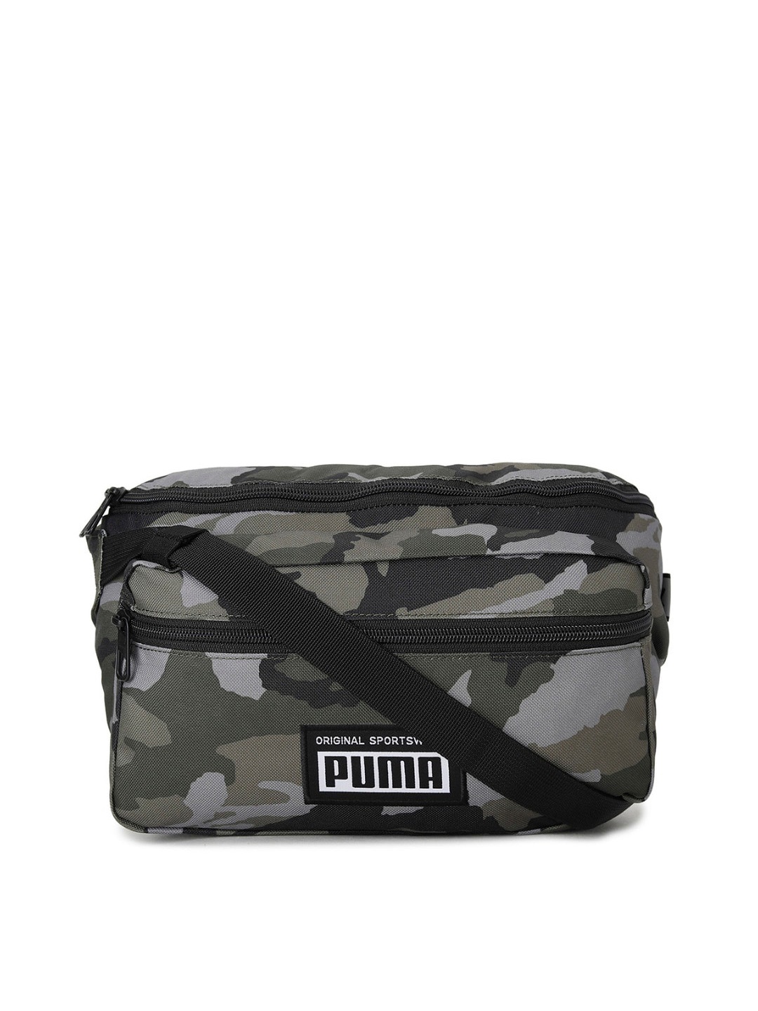 

Puma Unisex Green & Black Camouflage Academy Waist Bag