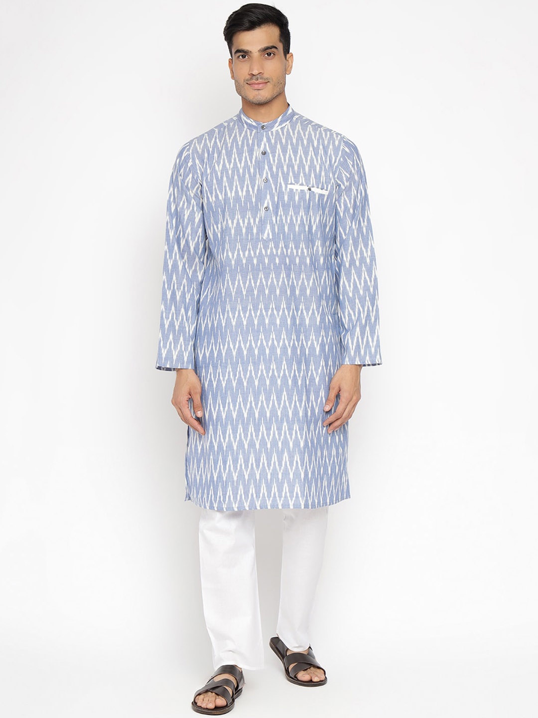 

Fabindia Men Blue Cotton Kurta