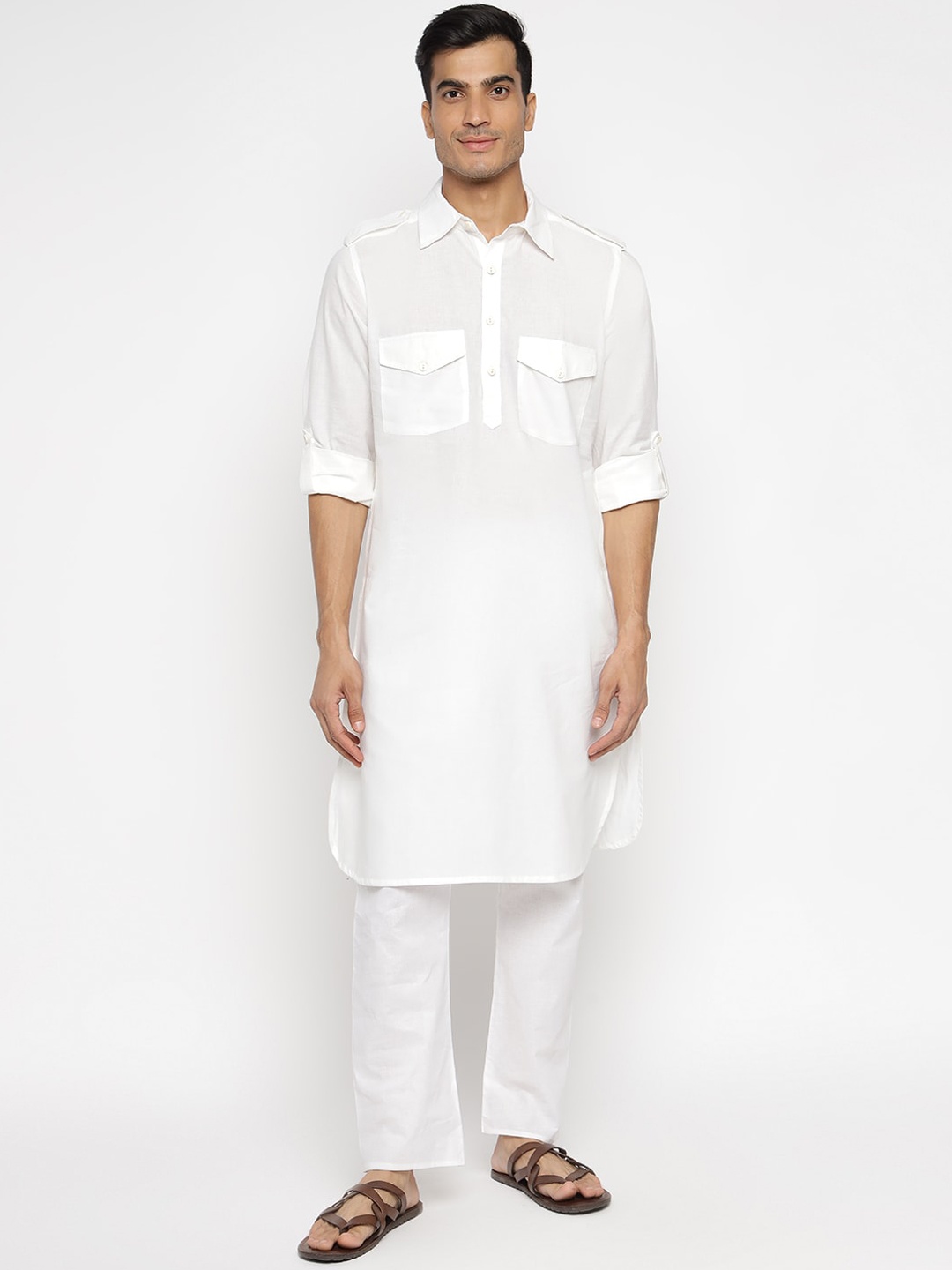 

Fabindia Men White Pathani Kurta