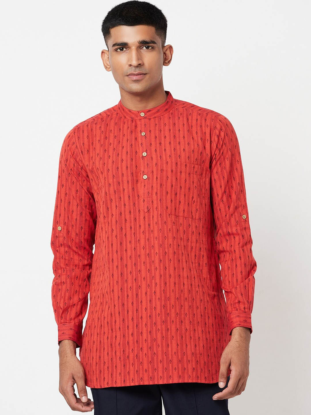 

Fabindia Men Red Thread Work Kurta