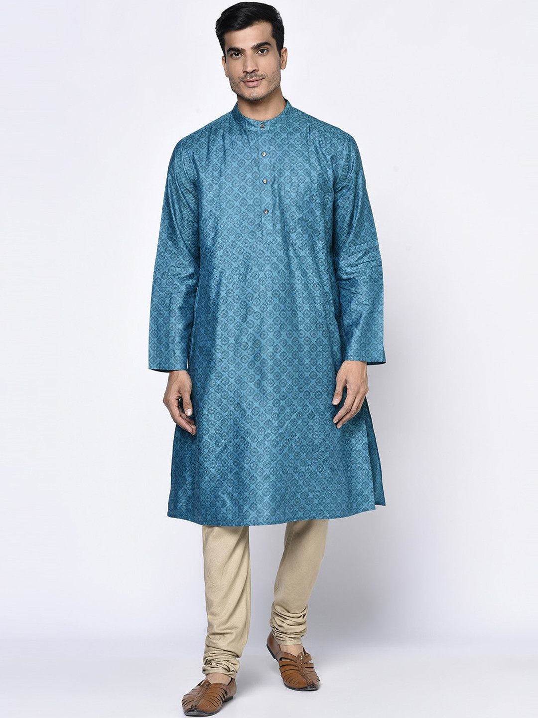 

Fabindia Men Blue Ethnic Motifs Printed Kurta
