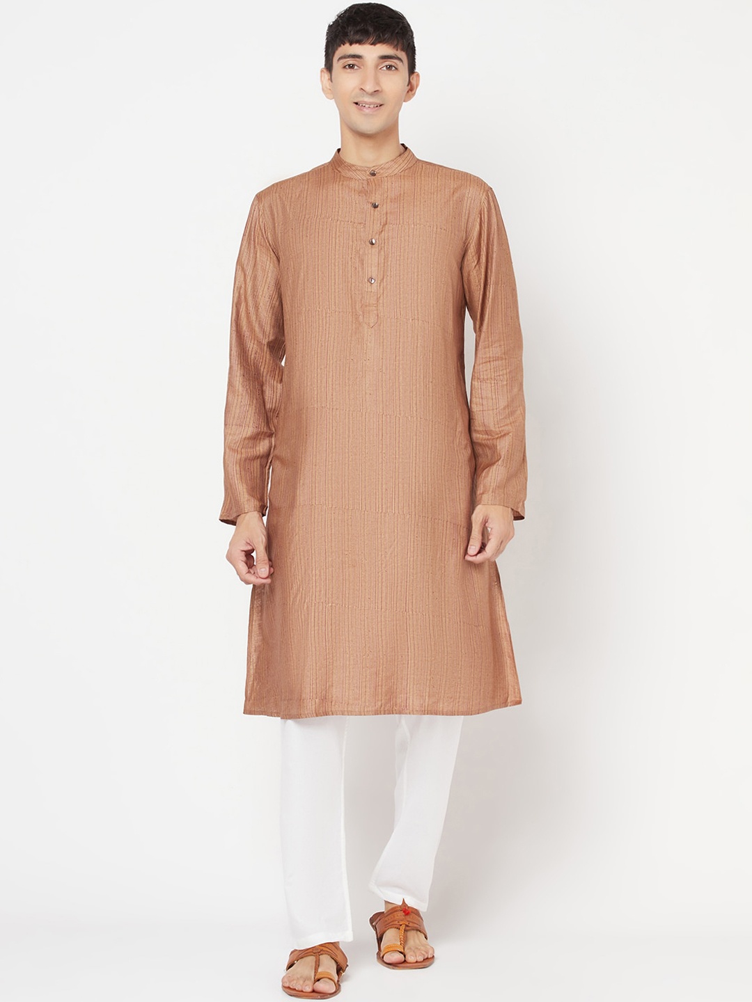 

Fabindia Men Off White Striped Kurta