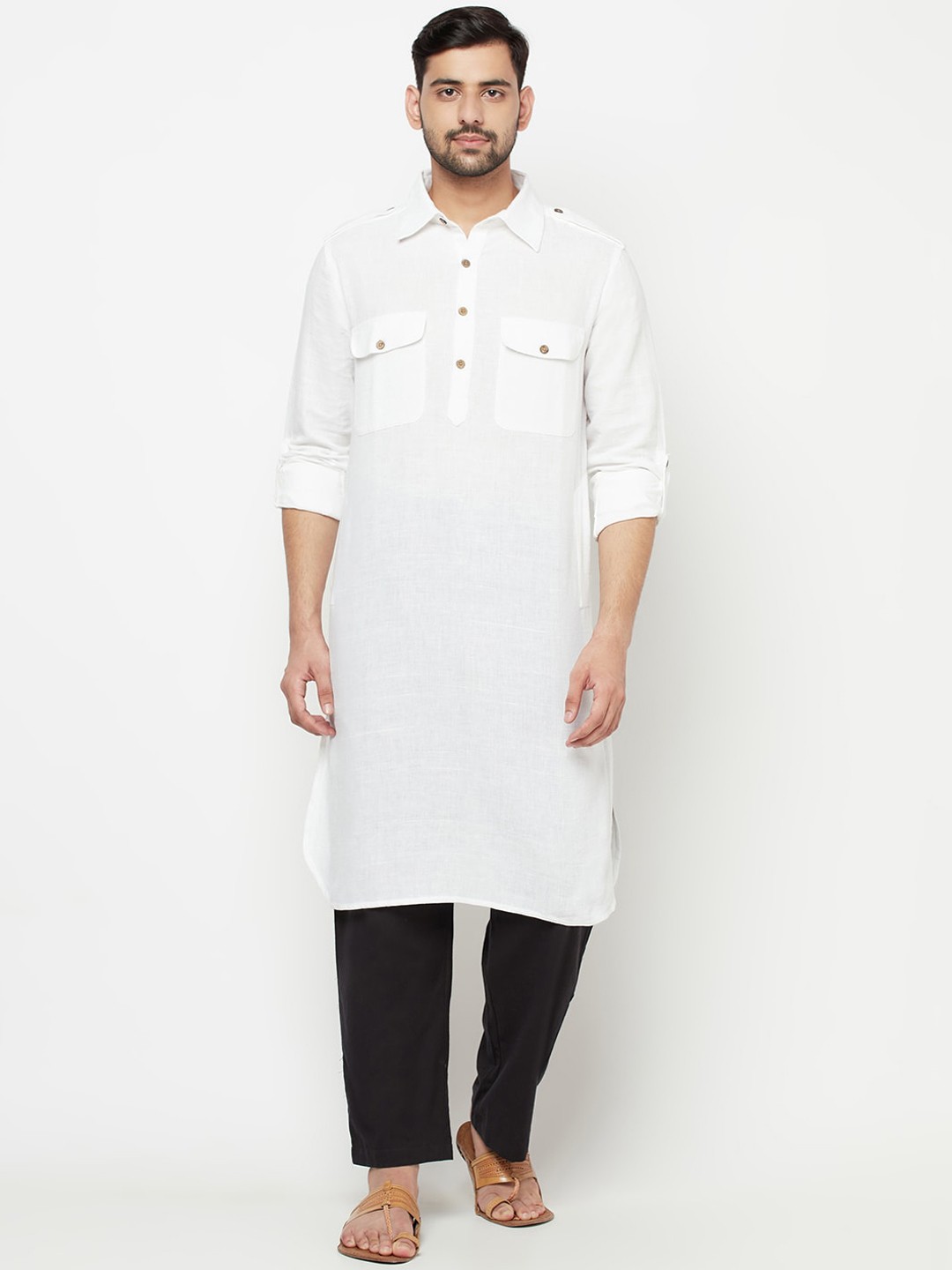 

Fabindia Men White Pathani Kurta