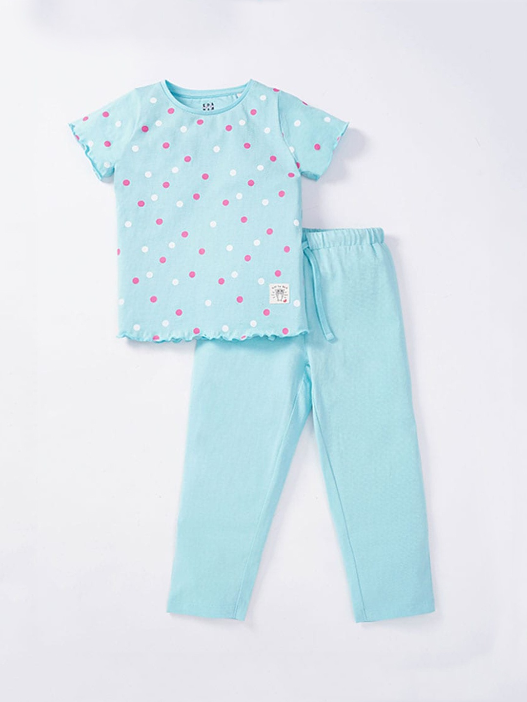 

Ed-a-Mamma Girls Blue & Pink Printed Cotton Night uit