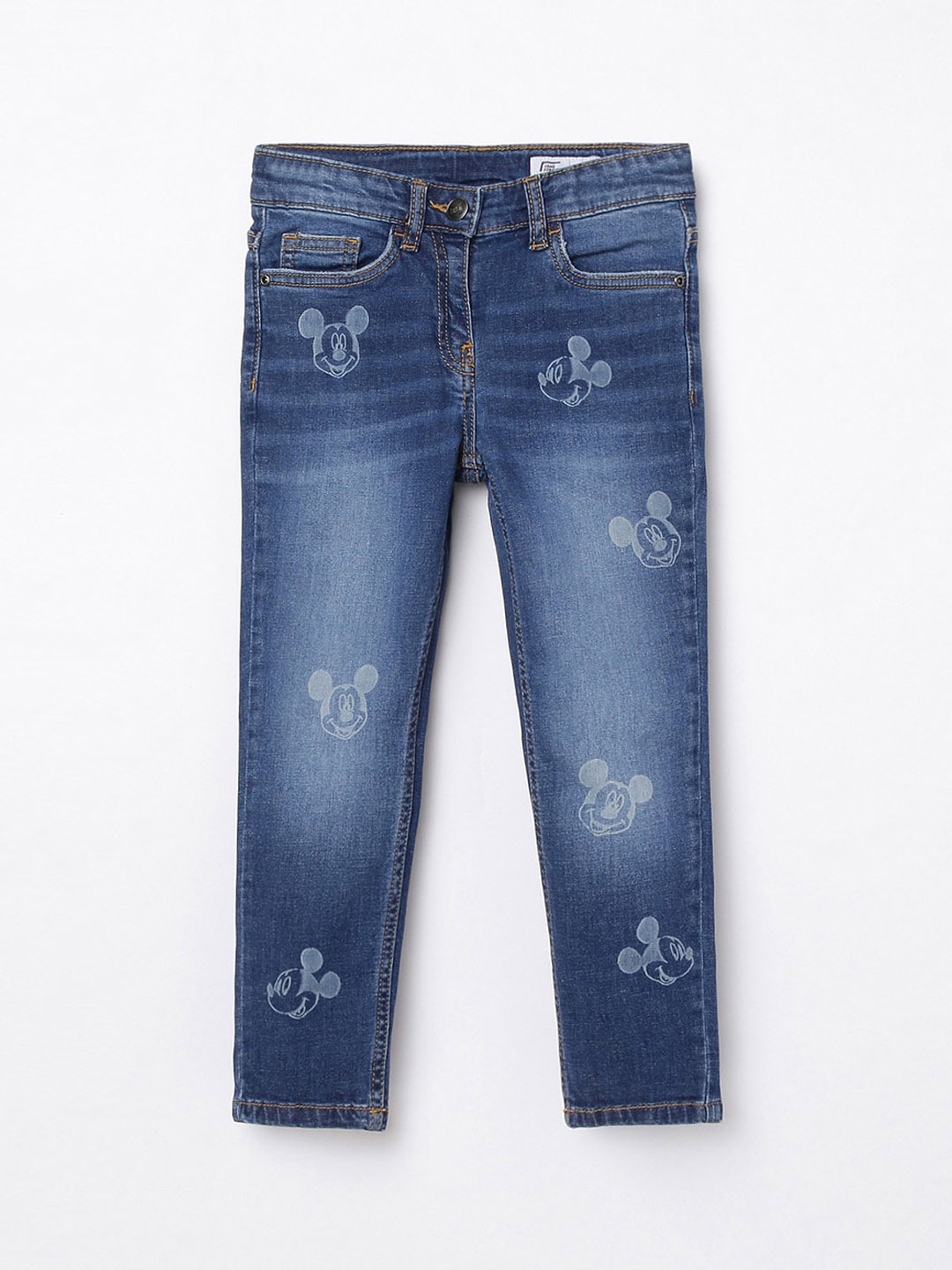 

Fame Forever by Lifestyle Girls Blue Mildly Distressed Heavy Fade Printed Jeans