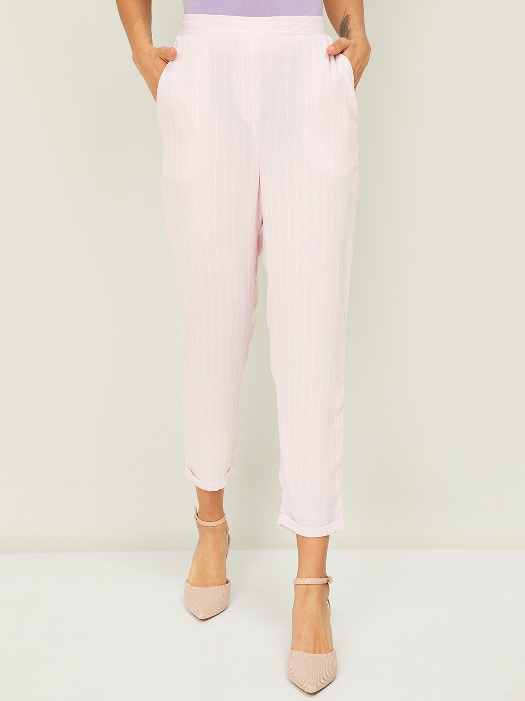 

Bossini Women Pink Solid Trousers
