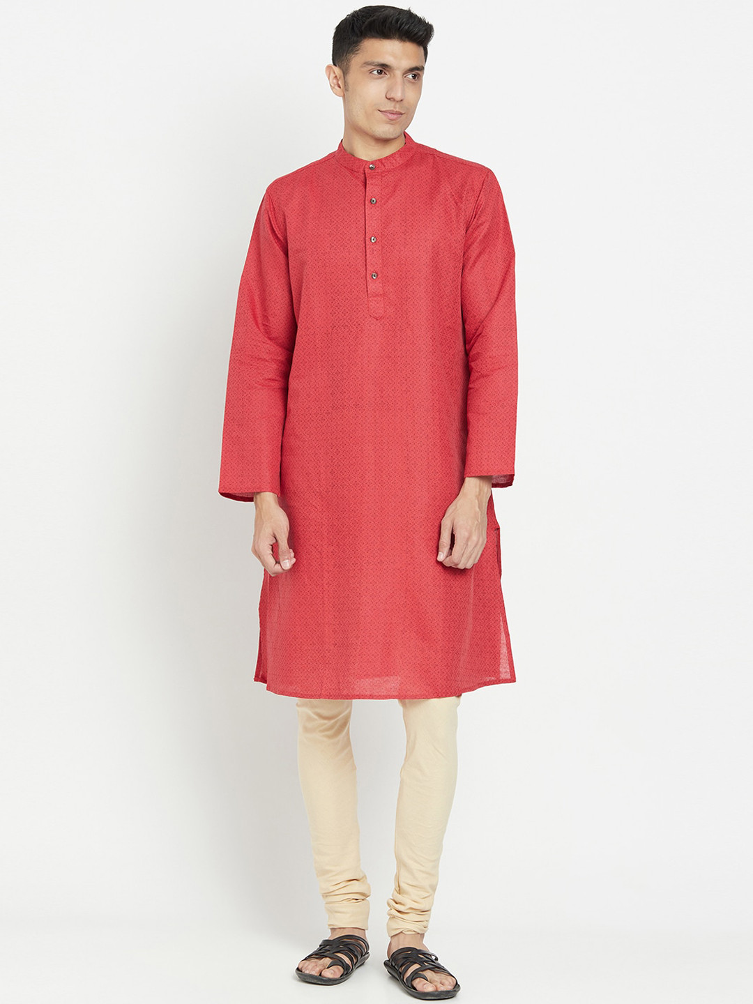 

Fabindia Men Red Ethnic Motifs Printed Kurta