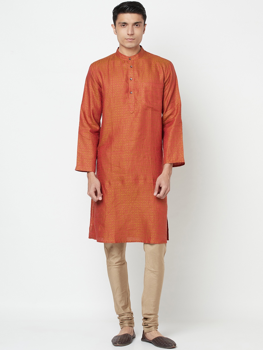 

Fabindia Men Rust Ethnic Motifs Printed Kurta