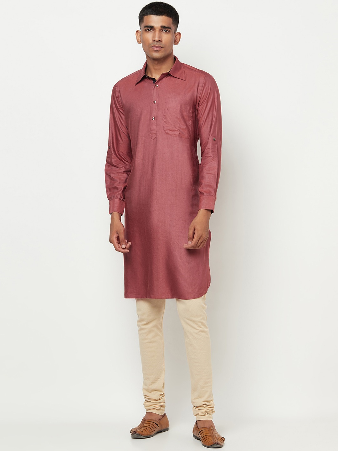 

Fabindia Men Maroon Pathani Kurta