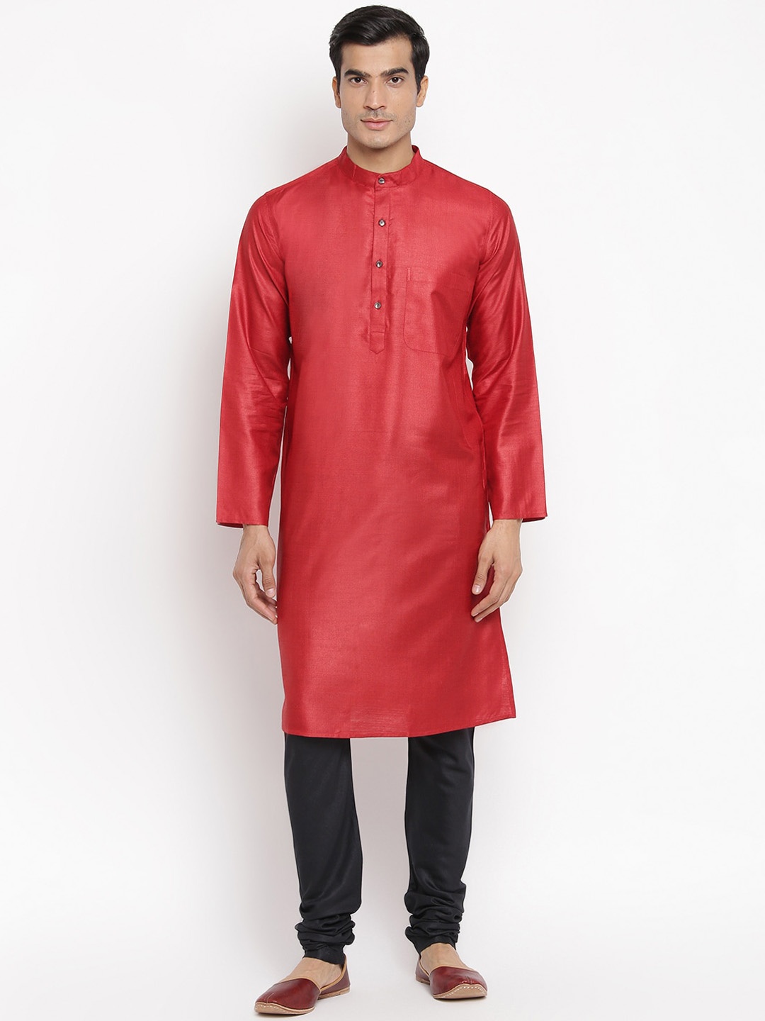 

Fabindia Men Red Solid Kurta