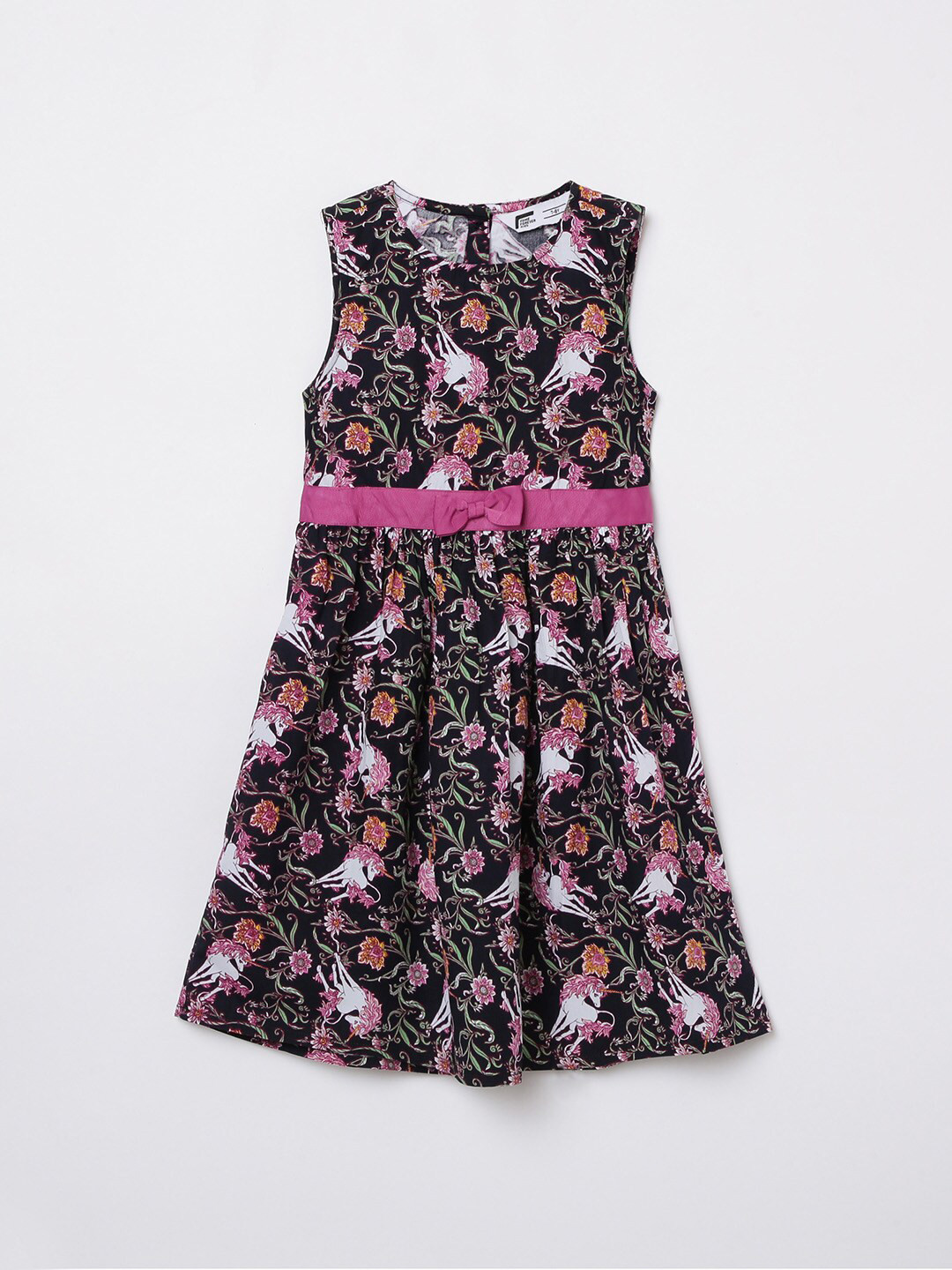 

Fame Forever by Lifestyle Girls Navy Blue Floral Printed Organic Cotton Dress