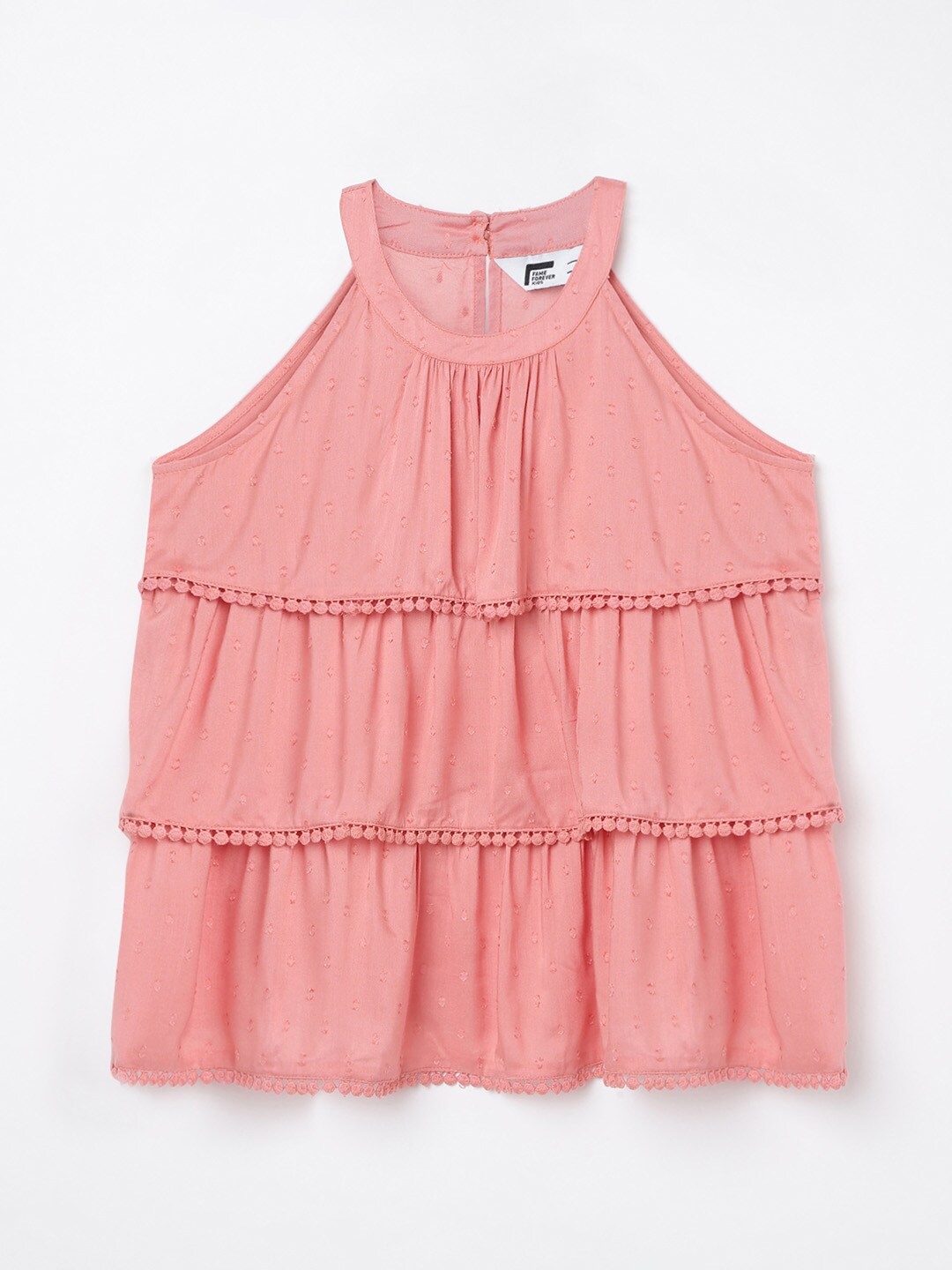 

Fame Forever by Lifestyle Peach-Coloured Tiered Top