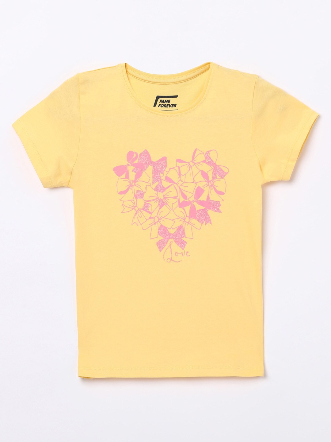

Fame Forever by Lifestyle Girls Yellow Printed Pure Cotton Top