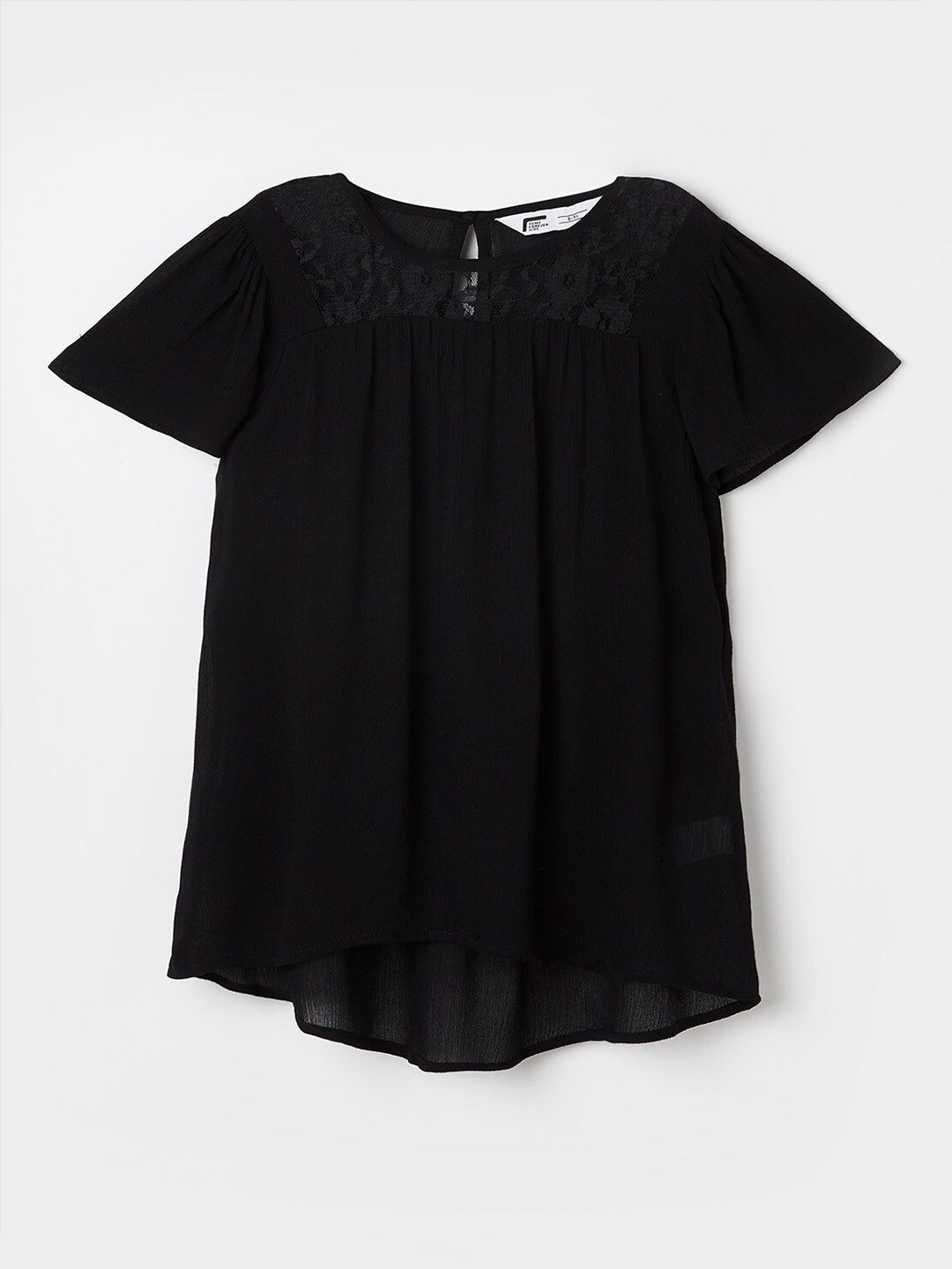 

Fame Forever by Lifestyle Girls Black Lace Detail A-Line Top