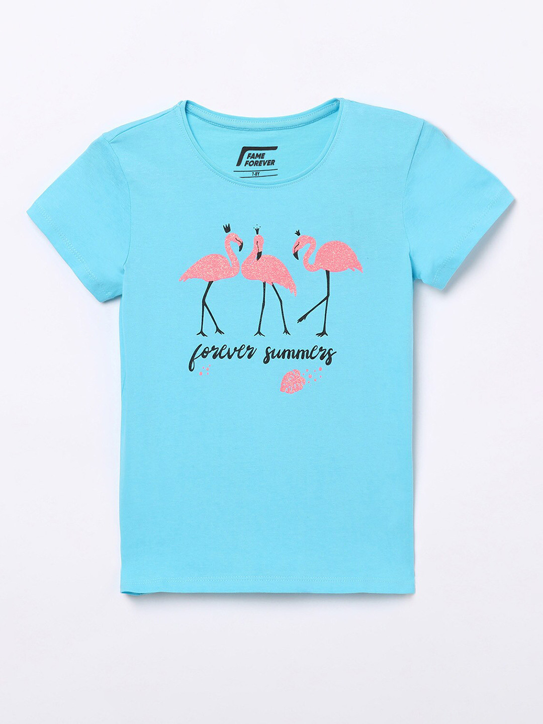 

Fame Forever by Lifestyle Blue & Pink Print Pure Cotton Top
