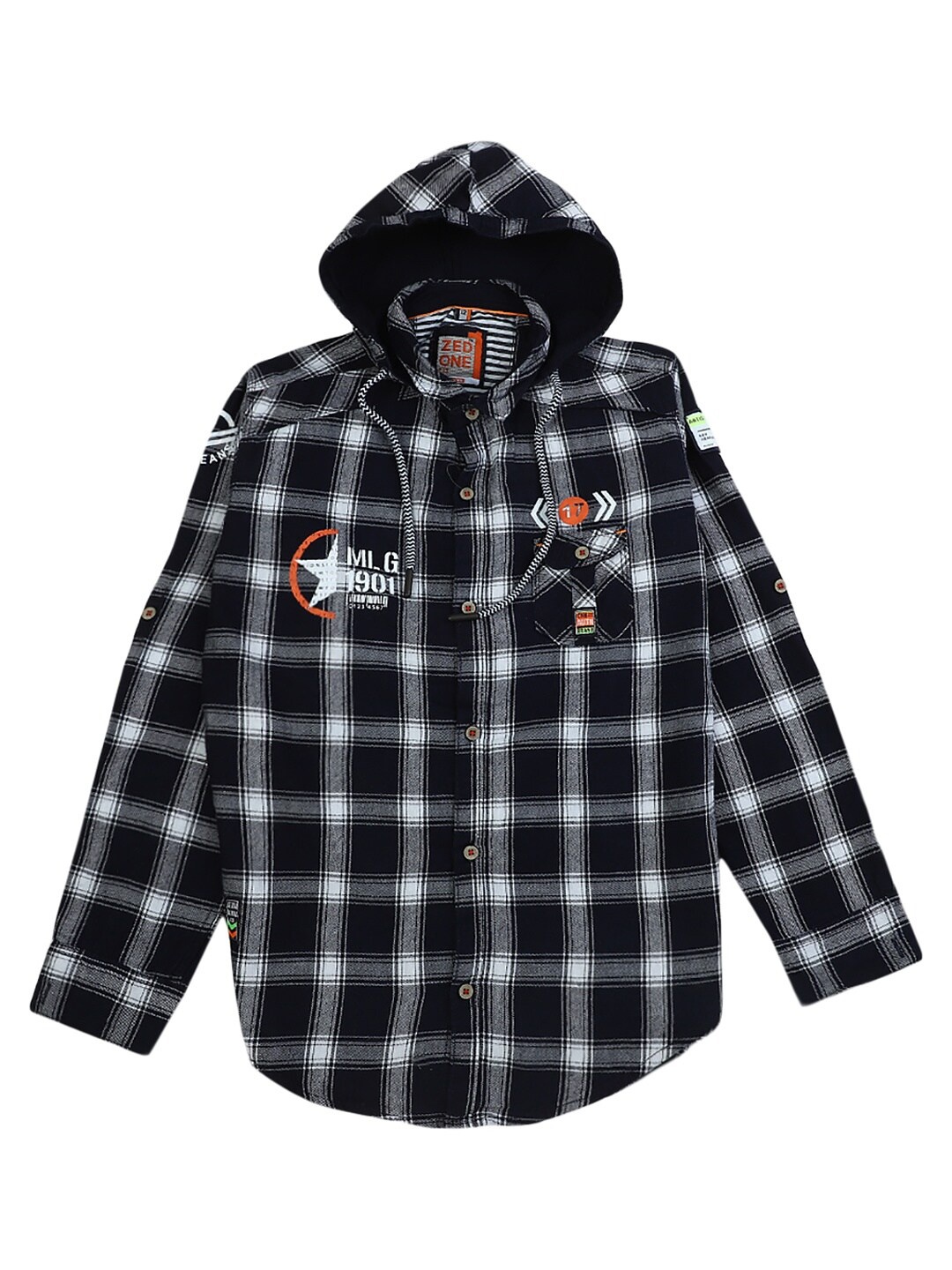 

V-Mart Boys Navy Blue Standard Checked Casual Shirt