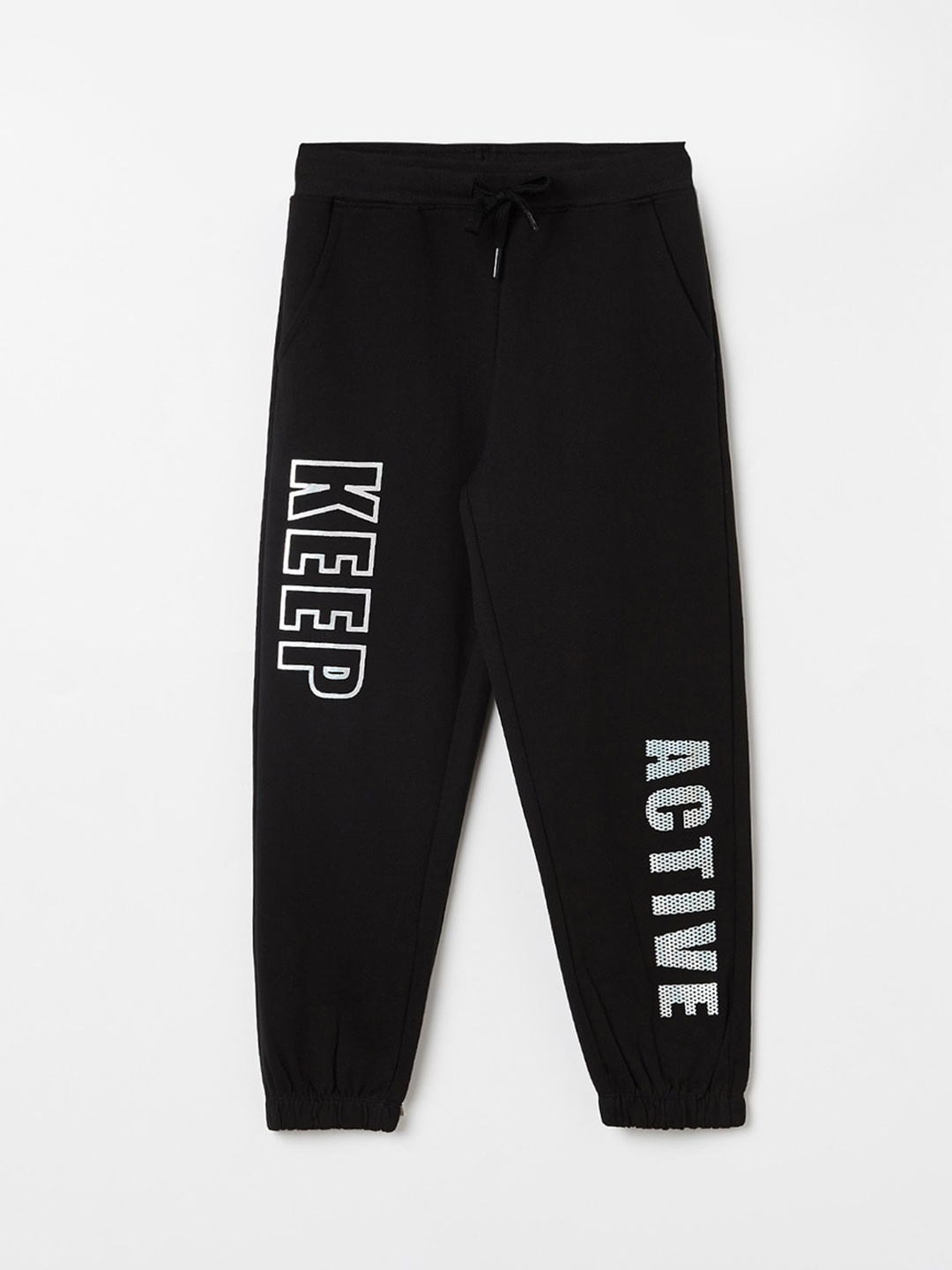 

Fame Forever by Lifestyle Girls Black Printed Pure Cotton Joggers