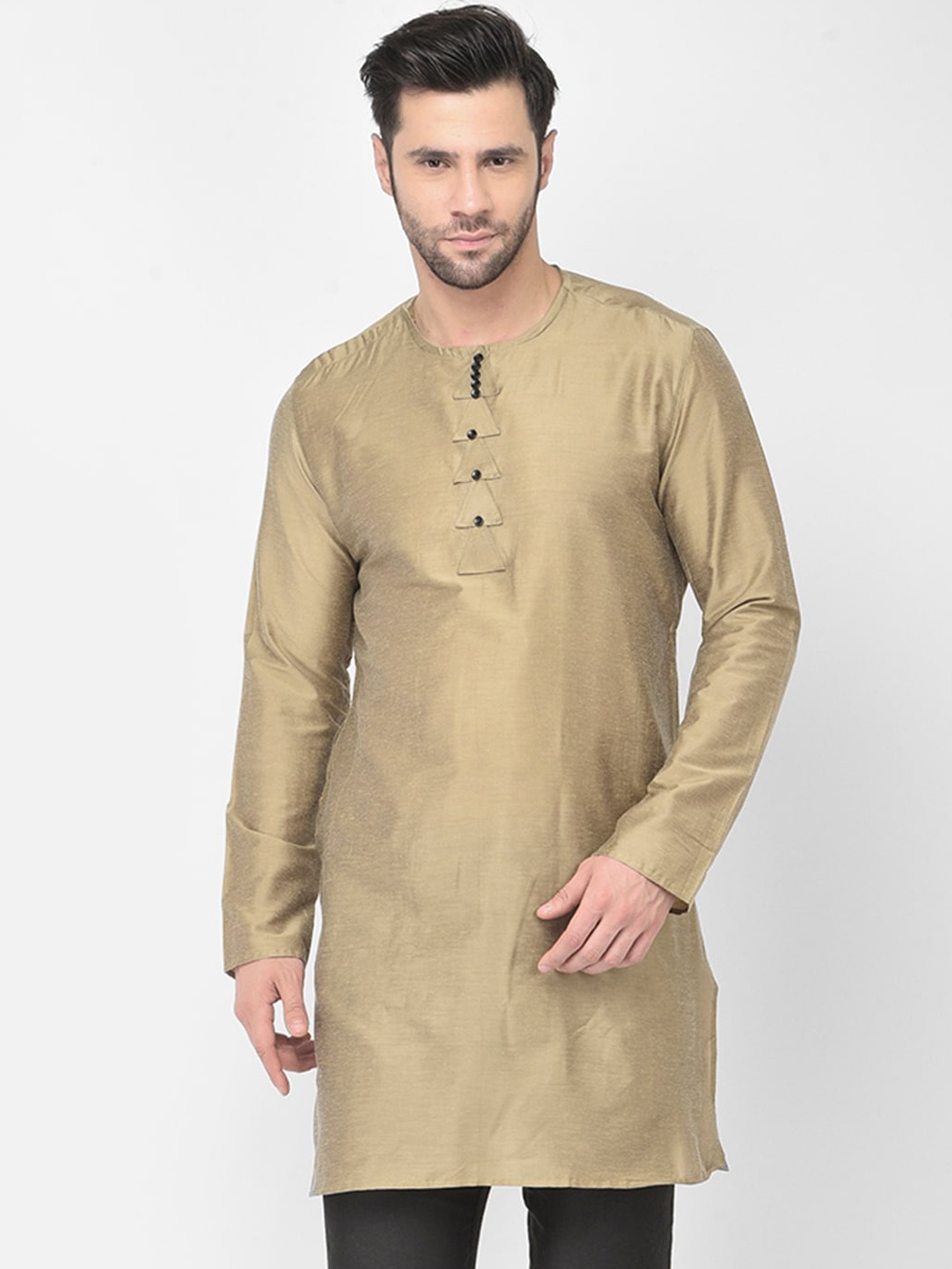 

DEYANN Men Brown Cotton Kurta