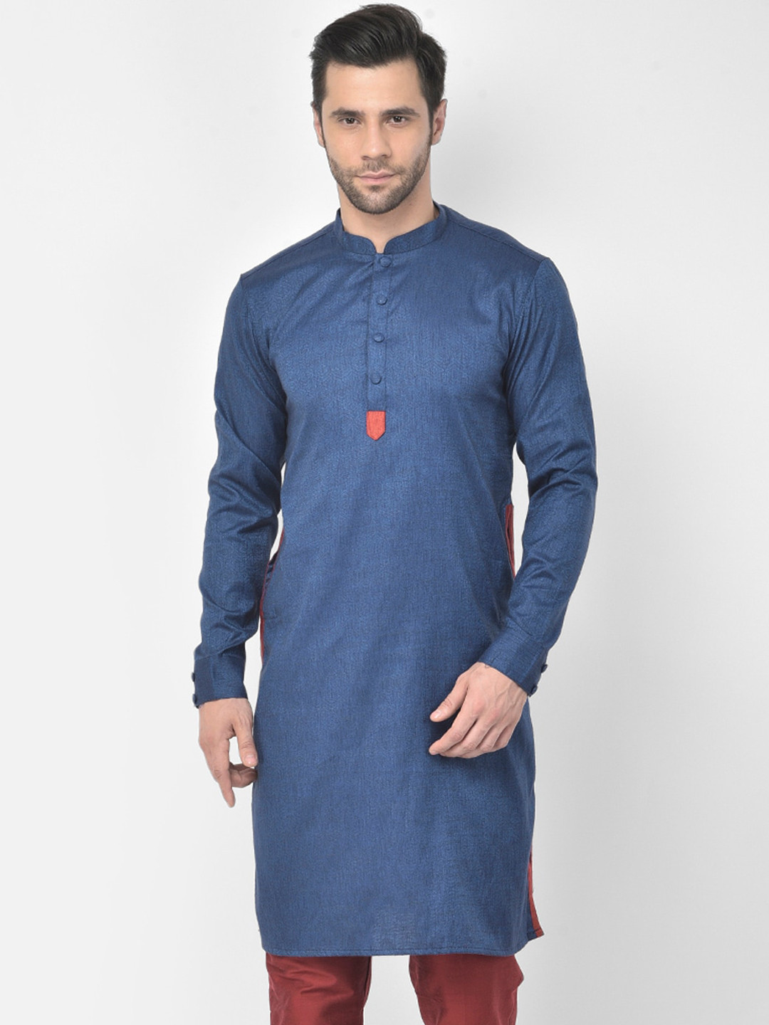 

DEYANN Men Blue Cotton Kurta