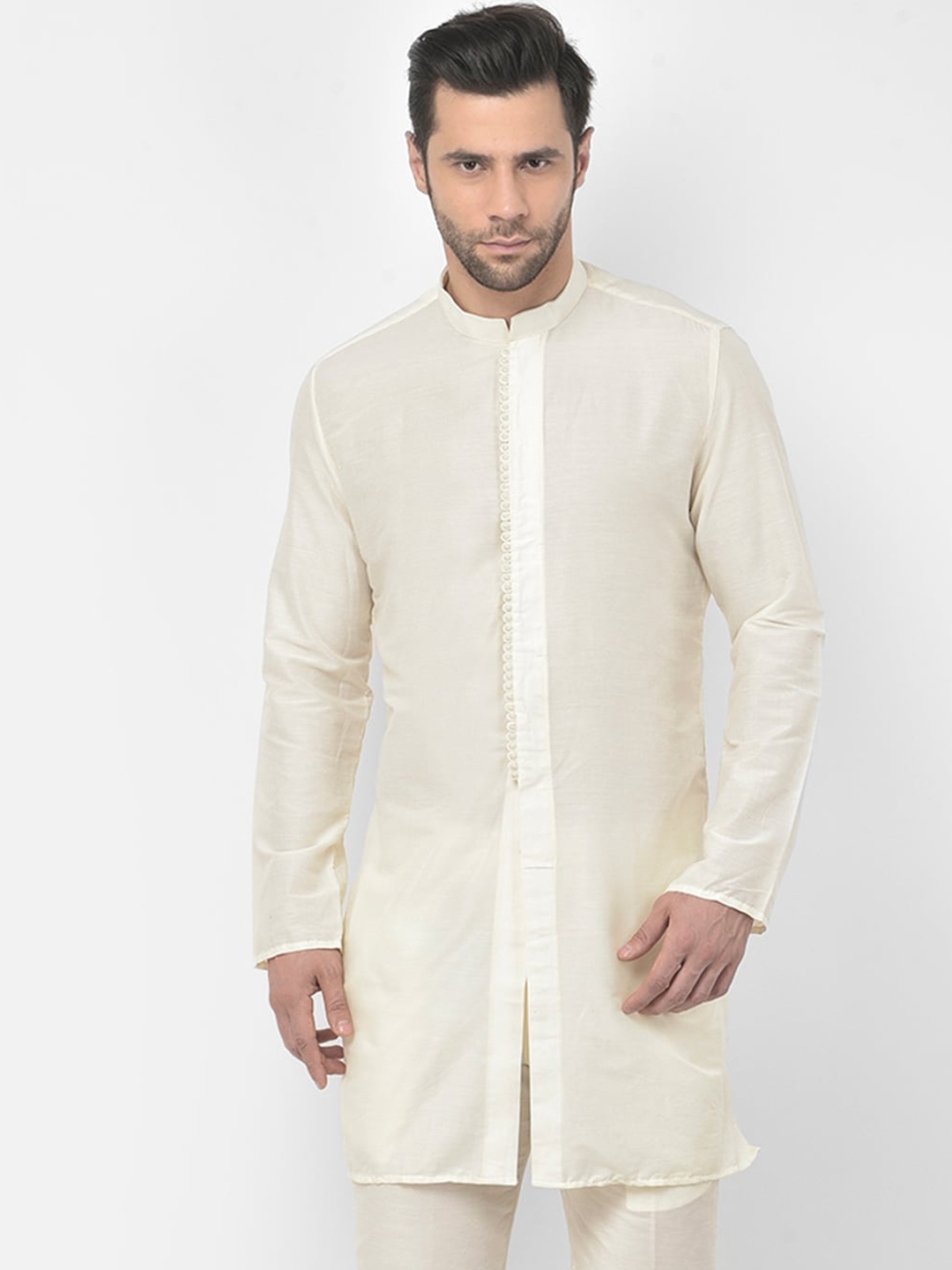 

DEYANN Men Off White Cotton Kurta