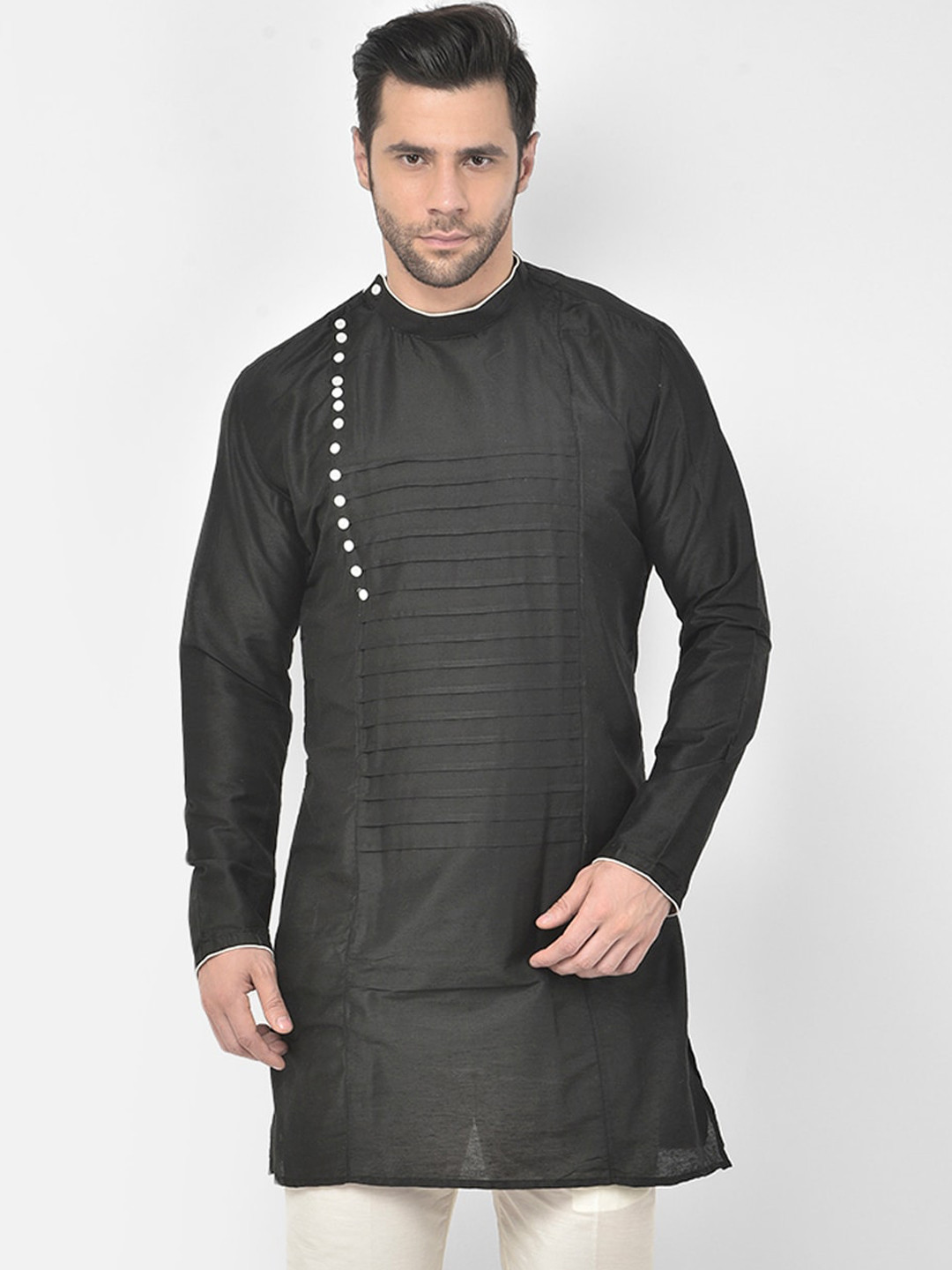 

DEYANN Men Black Cotton Kurta