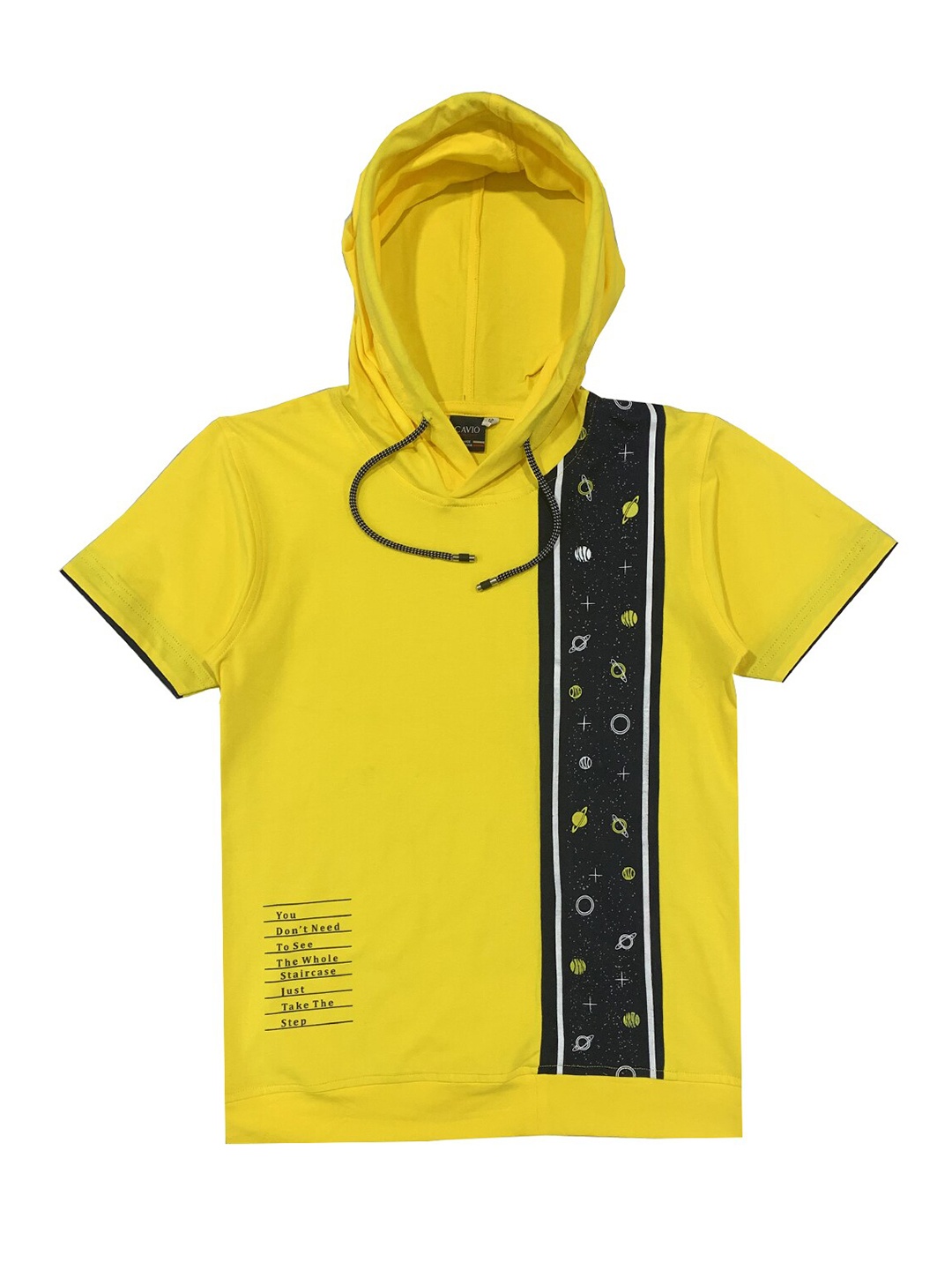 

CAVIO Boys Yellow Printed T-shirt