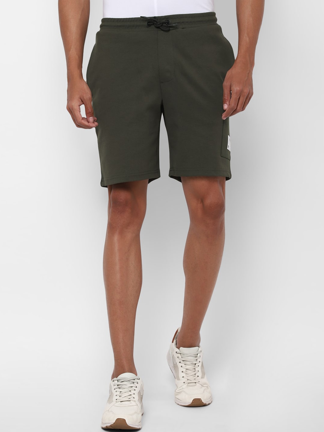 

Allen Solly Tribe Men Olive Green Slim Fit Cotton Sports Shorts