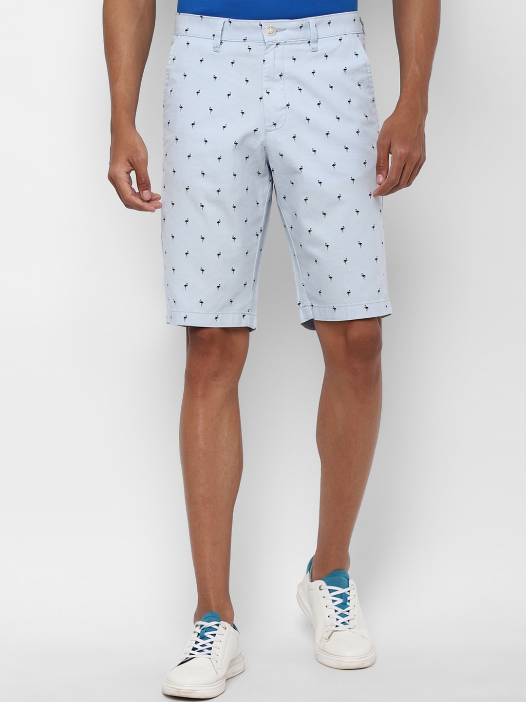 

Allen Solly Men Blue Printed Slim Fit Shorts