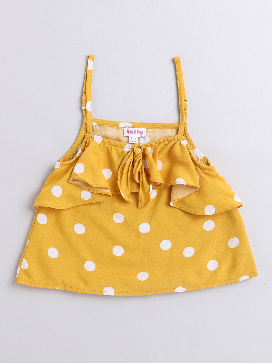 

taffykids Yellow Print Ruffles Top