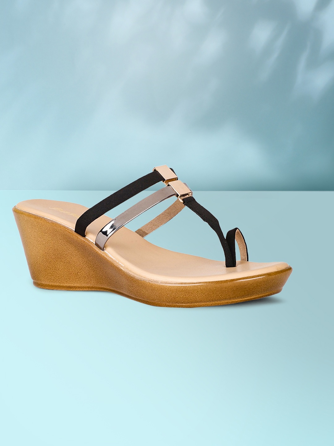 

Bata Black Colourblocked Wedge Heels