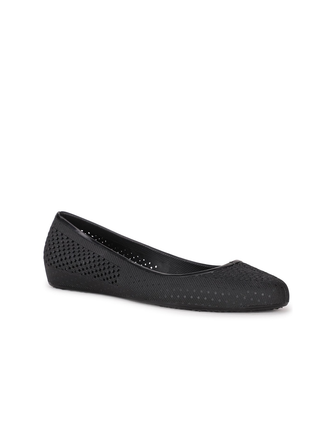 

Bata Women Black Ballerinas with Laser Cuts Flats
