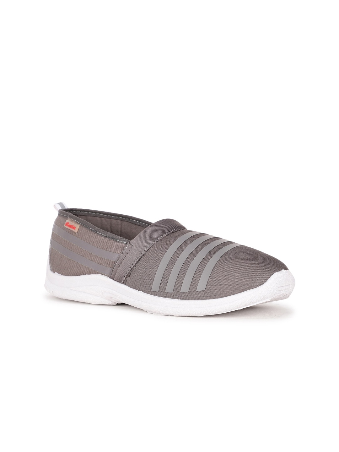 

Bata Women Grey Striped Slip-On Sneakers