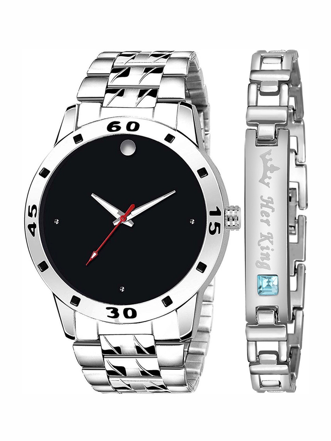 

ZANQUES Men Brass Embellished Dial & Stainless Steel Bracelet Style Straps Analogue Watch KJR_30_J064, Black