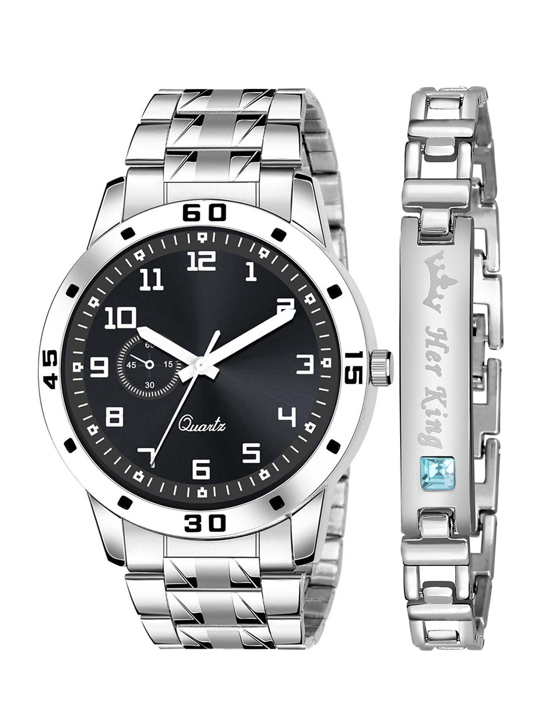 

ZANQUES Men Brass Dial & Stainless Steel Bracelet Style Straps Analogue Watch KJR_14_J064, Black