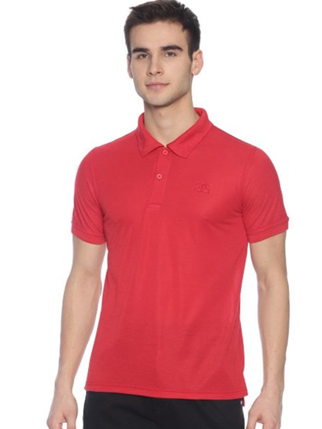 

MASH UNLIMITED Men Red Polo Collar T-shirt