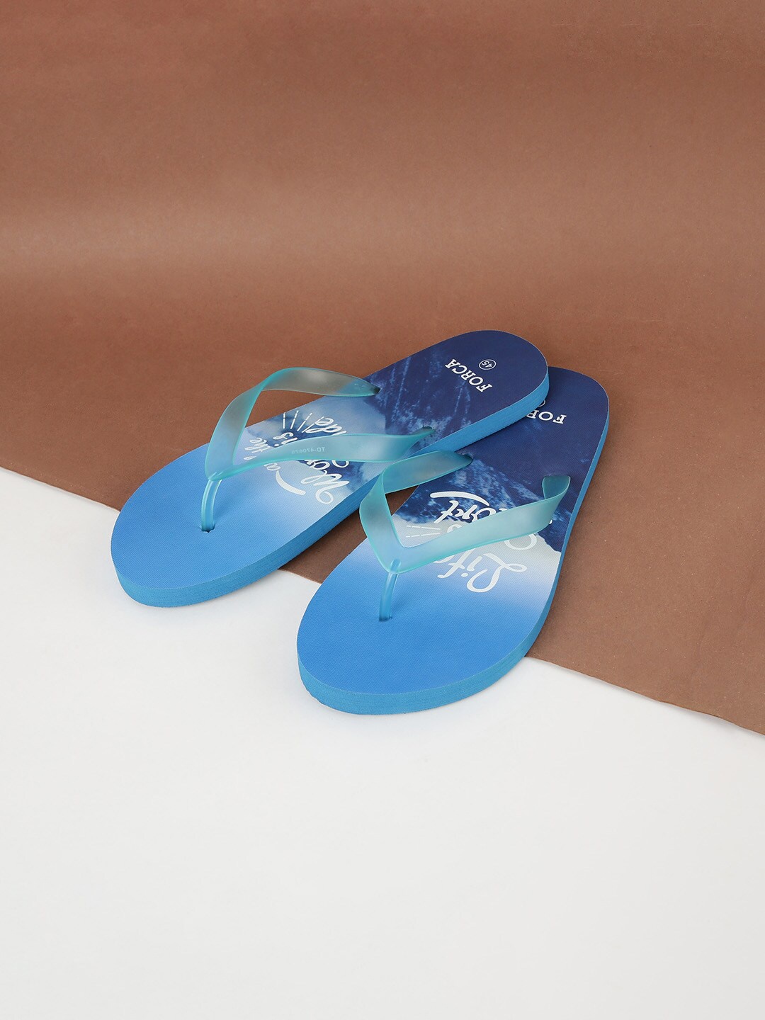 

Forca by Lifestyle Men Blue & White Printed Rubber Thong Flip-Flops