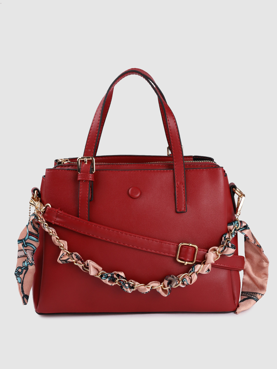 

Sugarush Maroon PU Structured Handheld Bag