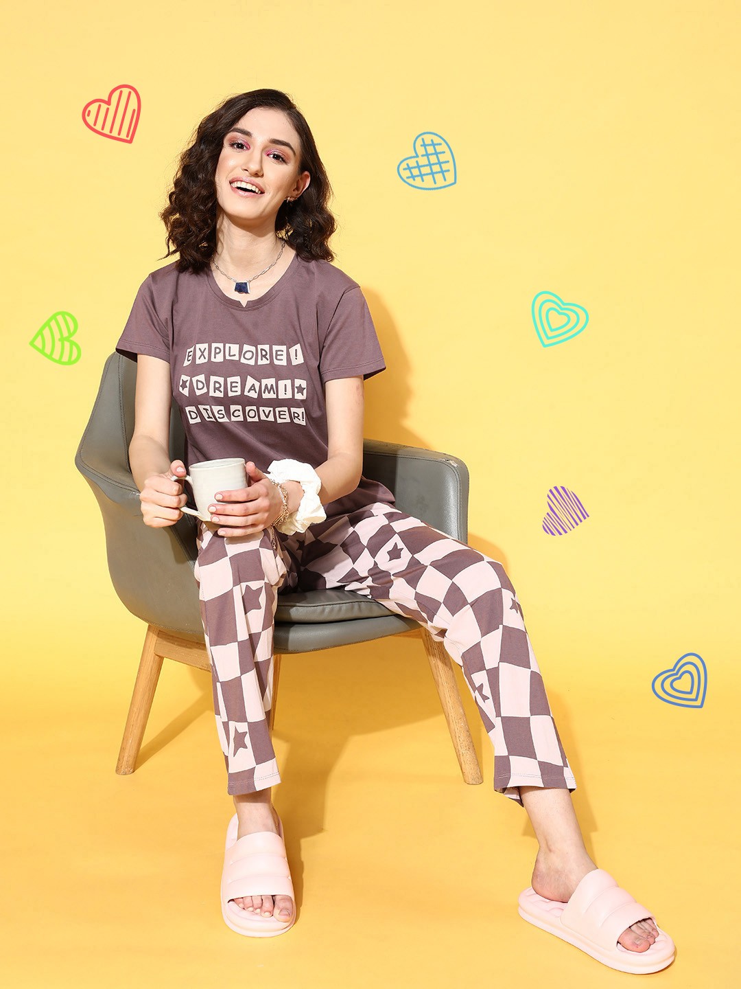 

beebelle Women Brown Self-Design Sleep Staple