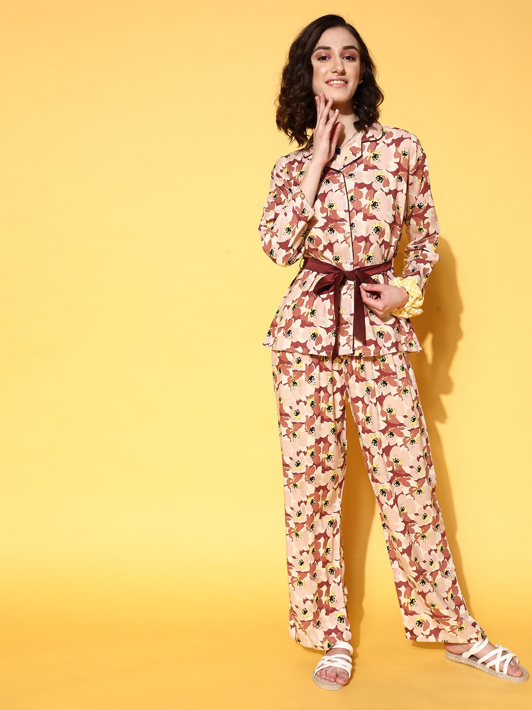 

beebelle Women Rust Floral Workleisure Set